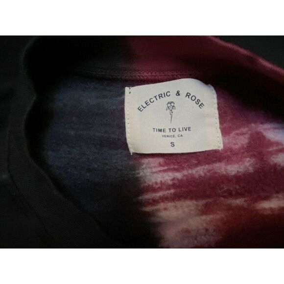 Electric & Rose Black Tie Dye Sweatshirt Pullover Sz S Generous Sizing USA NEW - Picture 4 of 6